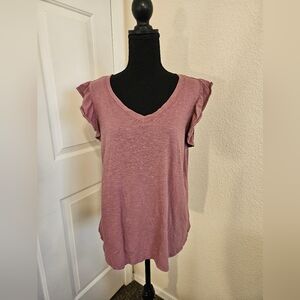 Maurices Ruffled Pink Tee